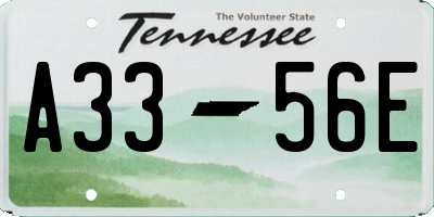 TN license plate A3356E