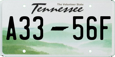 TN license plate A3356F