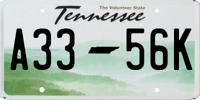TN license plate A3356K