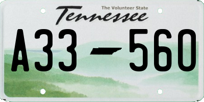 TN license plate A3356O
