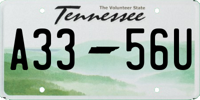 TN license plate A3356U