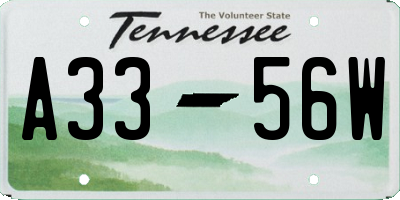 TN license plate A3356W