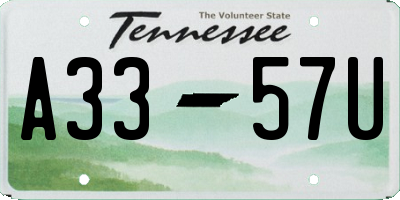 TN license plate A3357U