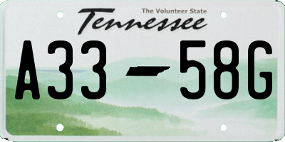 TN license plate A3358G