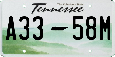 TN license plate A3358M