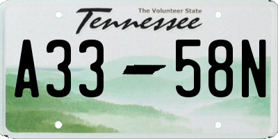 TN license plate A3358N