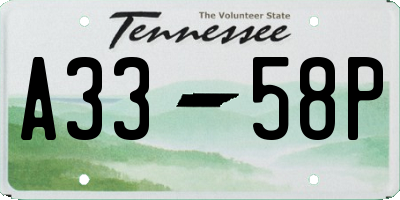 TN license plate A3358P