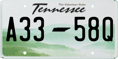 TN license plate A3358Q