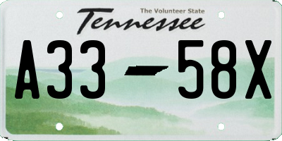 TN license plate A3358X