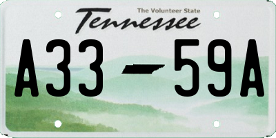 TN license plate A3359A