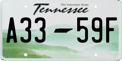 TN license plate A3359F
