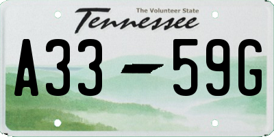 TN license plate A3359G