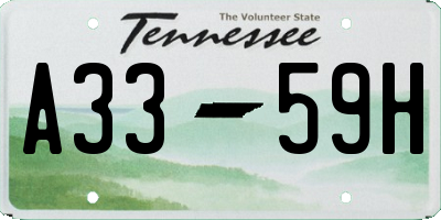 TN license plate A3359H