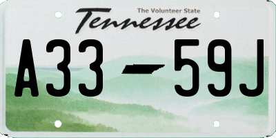 TN license plate A3359J