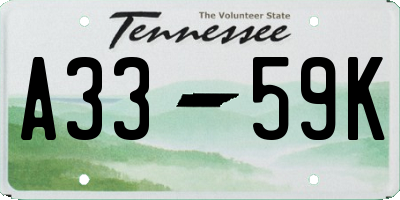TN license plate A3359K
