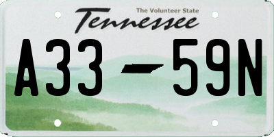 TN license plate A3359N