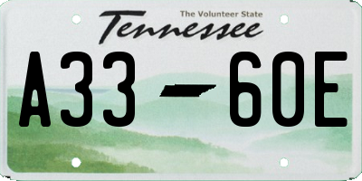 TN license plate A3360E