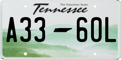 TN license plate A3360L