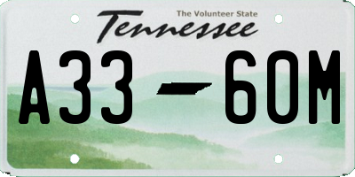 TN license plate A3360M