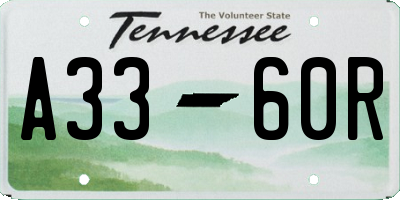 TN license plate A3360R