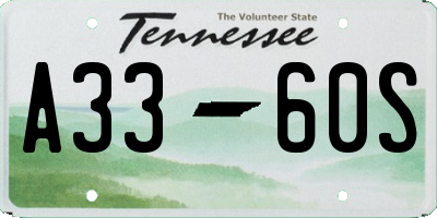 TN license plate A3360S