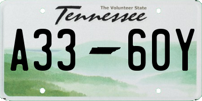 TN license plate A3360Y