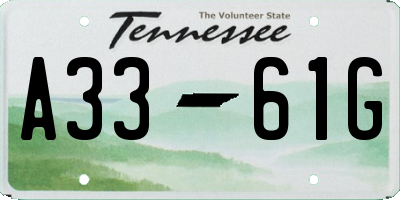 TN license plate A3361G