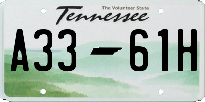 TN license plate A3361H