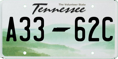 TN license plate A3362C