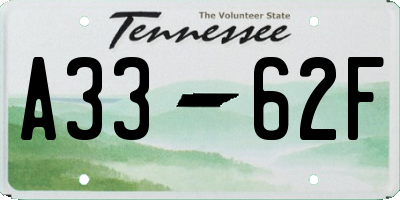TN license plate A3362F