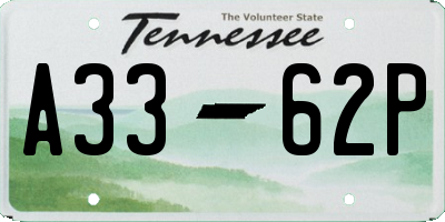 TN license plate A3362P