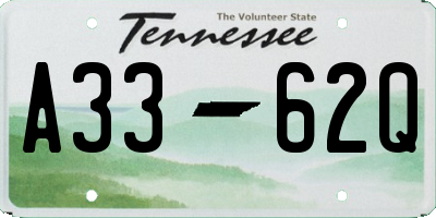 TN license plate A3362Q
