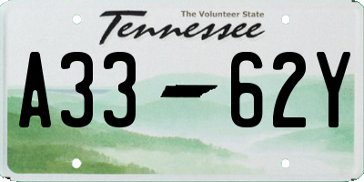 TN license plate A3362Y