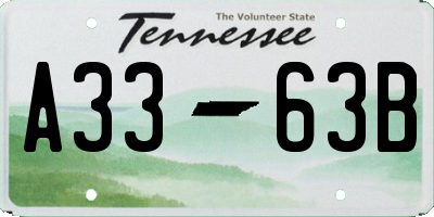 TN license plate A3363B