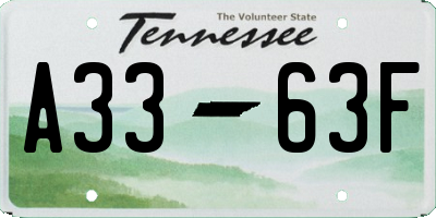 TN license plate A3363F