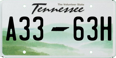 TN license plate A3363H