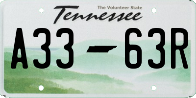 TN license plate A3363R