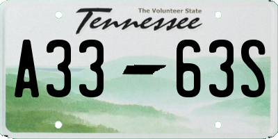 TN license plate A3363S