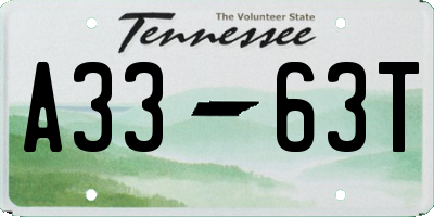 TN license plate A3363T