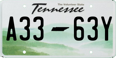 TN license plate A3363Y