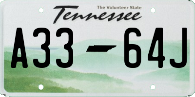 TN license plate A3364J