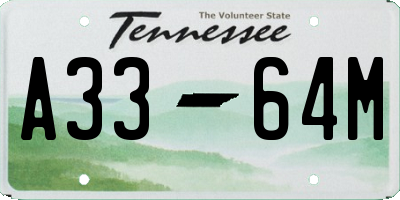 TN license plate A3364M