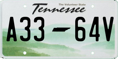 TN license plate A3364V
