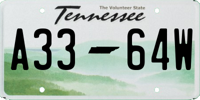 TN license plate A3364W