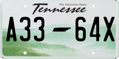TN license plate A3364X
