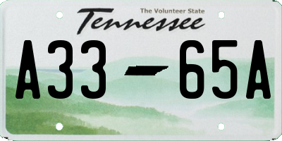 TN license plate A3365A