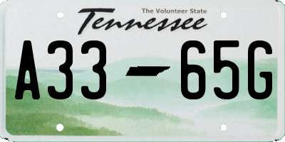 TN license plate A3365G