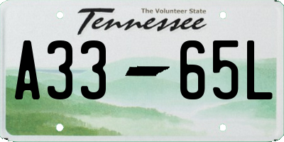 TN license plate A3365L