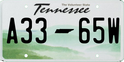 TN license plate A3365W