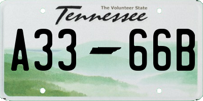 TN license plate A3366B